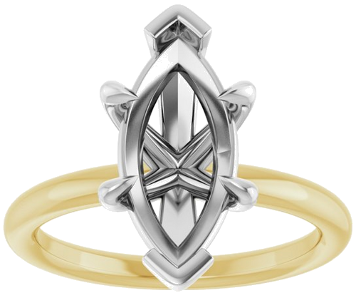 Sužadėtuvių Žiedas „Claw-Prong Solitaire“ 14k yellow/white gold Marquise 14mm x 7mm (3)