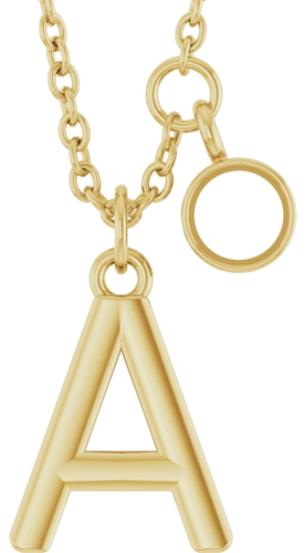 Pakabukas „Accented Initial“ 14k yellow gold Round 3mm (1)
