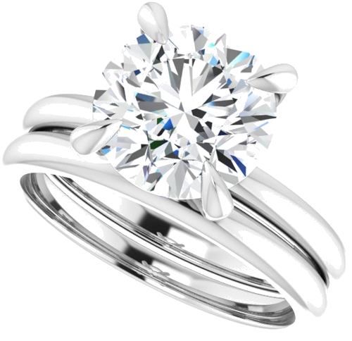 14K White  9 mm Round Solitaire Engagement Ring Mounting (10)