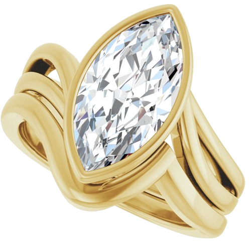 Sužadėtuvių Žiedas „Bezel-Set“ 14k yellow gold Marquise 14mm x 7mm (10)
