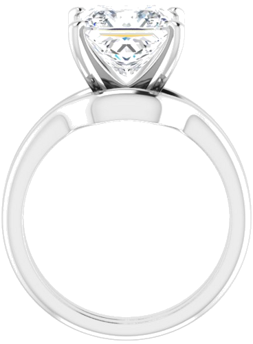 Sužadėtuvių Žiedas „Solitaire“ 14k white gold Square 8mm (7)