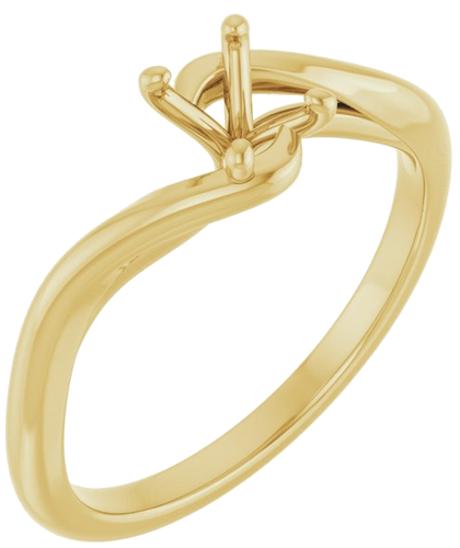 Sužadėtuvių Žiedas „Bypass“ 14k yellow gold Oval 6mm x 4mm (1)