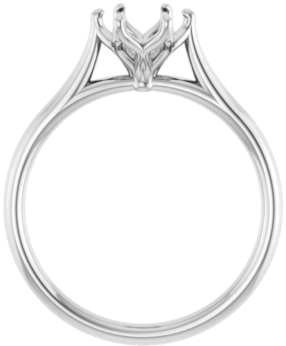 14K White 6.5 mm Round Engagement Ring Mounting (2)