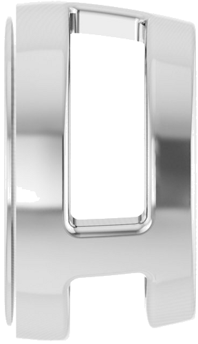 Pakabukas „Round Bezel-Set Slide“ 585 Baltojo Aukso Round 8mm (3)