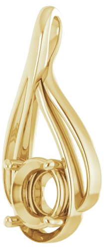 14K Yellow  8 mm Round Pendant Mounting (2)
