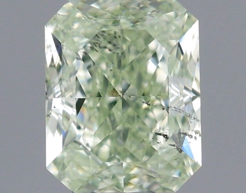 0.5 carat Fancy Yellowish Green-SI2 Natūralus Radiant Deimantas (1)