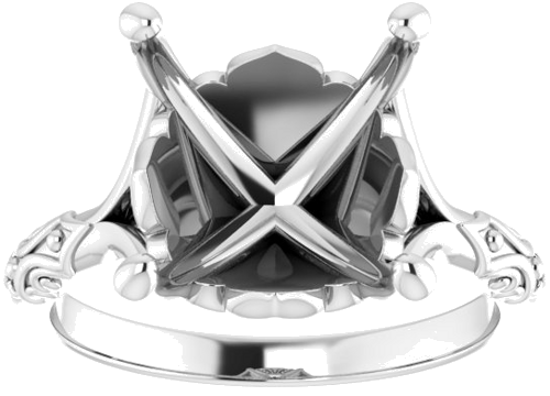 Sužadėtuvių Žiedas „Solitaire Split Shank“ 925 Sidabro Round 12mm (3)