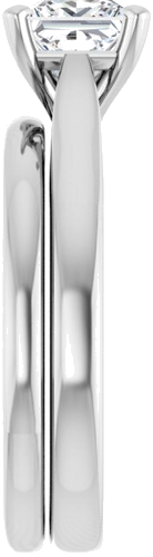 Sužadėtuvių Žiedas „Solitaire“ 585 Baltojo Aukso Square 5.5mm (9)