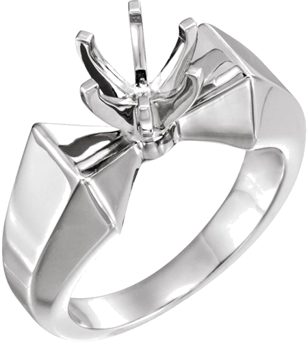 Sužadėtuvių Žiedas „Bow Design Solitaire“ 585 Baltojo Aukso Round 6.5mm (1)