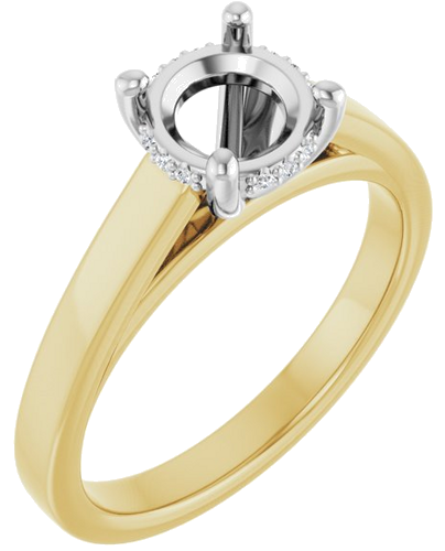 Sužadėtuvių Žiedas „Hidden Halo-Style“ 14k yellow/white gold Round 6.5mm (1)