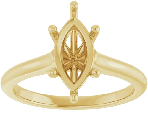 Sužadėtuvių Žiedas „Solitaire“ 585 Geltonojo Aukso Marquise 12mm x 6mm (3)