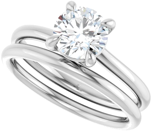 14K White 6.5 mm Round Engagement Ring Mounting (10)