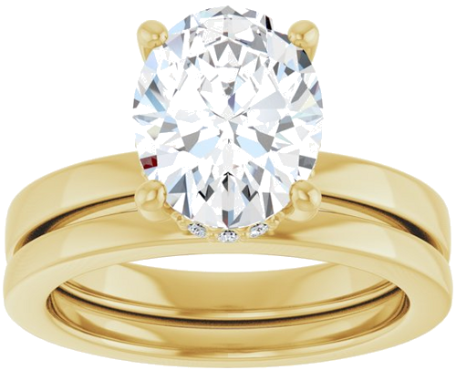 Sužadėtuvių Žiedas „Hidden Halo-Style“ 14k yellow gold Oval 10mm x 8mm (8)