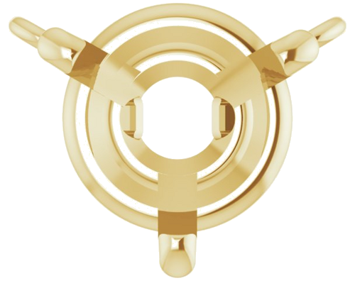 14K Yellow 6.5 mm Round 3-Prong Necklace Center (1)