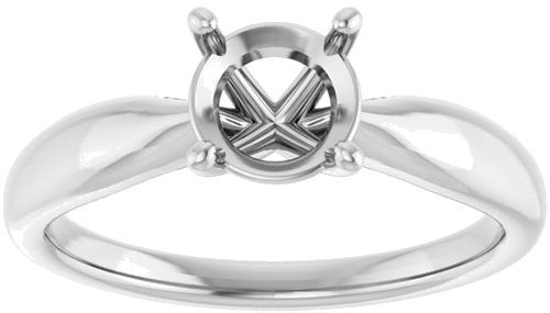 14K White  6.5 mm Round Solitaire Engagement Ring Mounting (3)