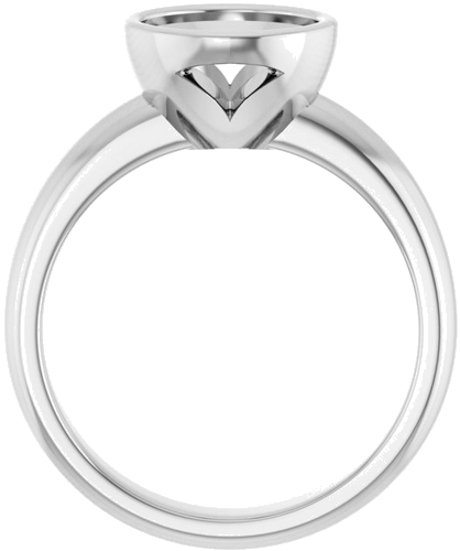 Sužadėtuvių Žiedas „Bezel-Set Solitaire“ 14k white gold Round 8.2mm (2)