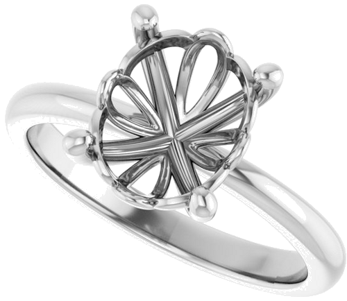 Sužadėtuvių Žiedas „Solitaire“ 585 Baltojo Aukso Oval 10mm x 8mm (5)