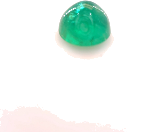 1.63 carat GREEN CABOCHON cut Round Smaragdas (1)