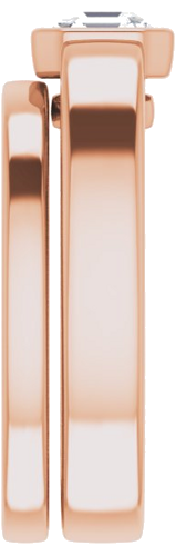 Sužadėtuvių Žiedas „Bezel-Set Solitaire“ 585 Rožinis Aukso Asscher 5mm (9)