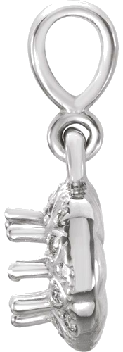 Pakabukas „Halo-Style“ 585 Baltojo Aukso Round 4.1mm (2)