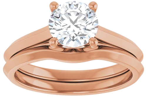 Sužadėtuvių Žiedas „Claw-Prong“ 14k rose gold Round 6.5mm (8)