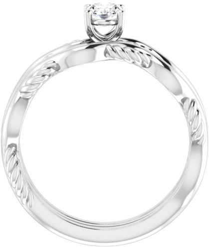 Sužadėtuvių Žiedas „Solitaire Infinity-Inspired“ 14k white gold Oval 6mm x 4mm (7)