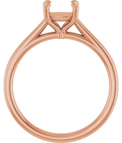 Sužadėtuvių Žiedas „Claw-Prong Solitaire“ 18k rose gold Cushion 6mm (2)
