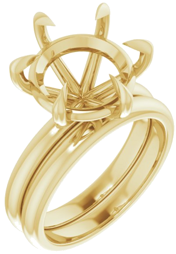 Sužadėtuvių Žiedas „Claw-Prong“ 18k yellow gold Round 12mm (6)
