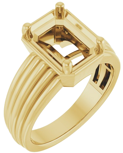 Sužadėtuvių Žiedas „Solitaire Vintage-Inspired“ 14k yellow gold Emerald 9.5mm x 7mm (1)