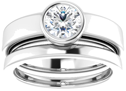 14K White  5.8 mm Round Solitaire Engagement Ring Mounting (8)