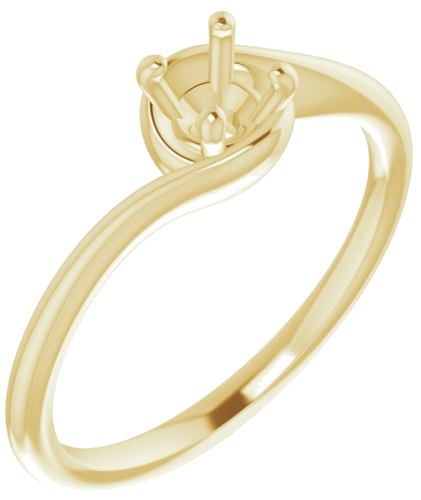 14K Yellow 4.1 mm Round Engagement Ring Mounting (1)