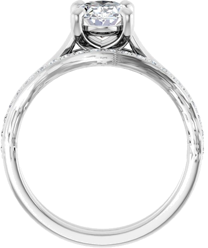 14K White 8x6 mm Oval Solitaire Engagement Ring Mounting (7)