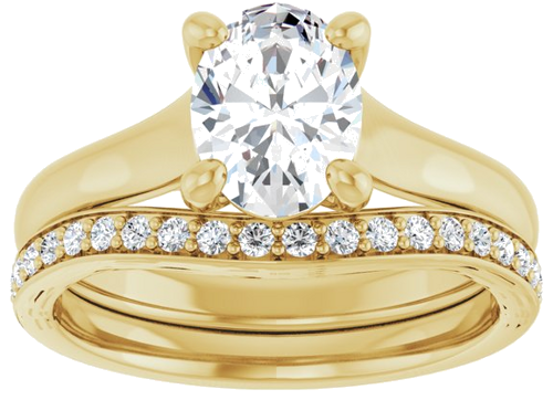 Sužadėtuvių Žiedas „Solitaire“ 10k yellow gold Oval 8mm x 6mm (8)