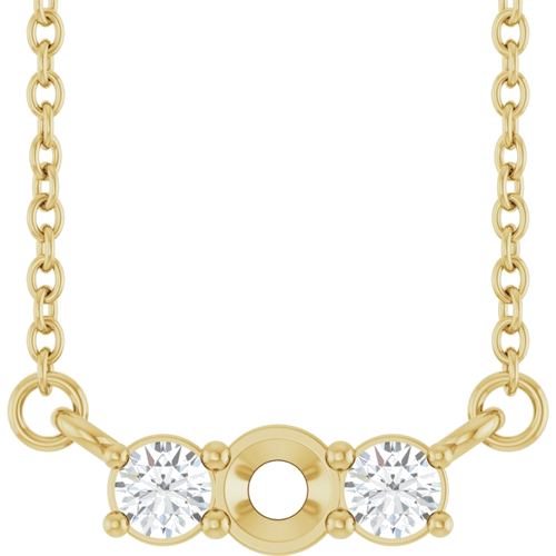 Pakabukas „Three-Stone“ 14k yellow gold Round 3mm (1)