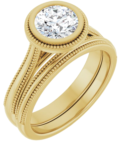 14K Yellow 6.5 mm Round Solitaire Engagement Ring Mounting (6)