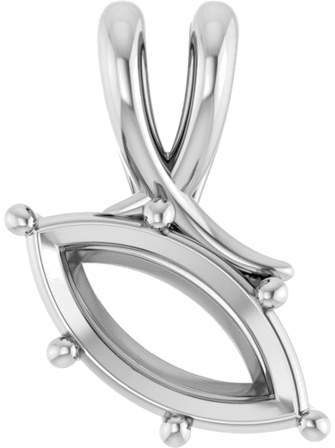 Pakabukas „Asymmetrical“ 14k white gold Marquise 12mm x 6mm (1)