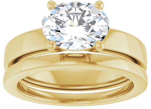 14K Yellow 9x7 mm Oval Solitaire Engagement Ring Mounting (4)