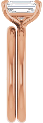 Sužadėtuvių Žiedas „Solitaire“ 585 Rožinis Aukso Emerald 8mm x 6mm (9)