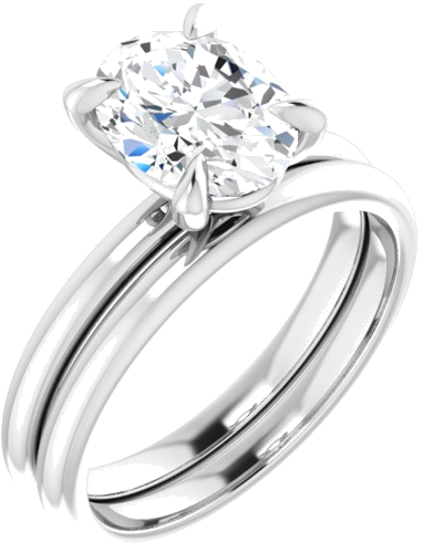 Sužadėtuvių Žiedas „Solitaire“ 950 Platinos Oval 9mm x 7mm (6)