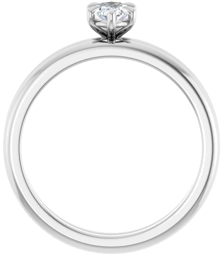 14K White 6x4 mm Oval Solitaire Engagement Ring Mounting (7)