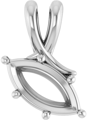 Pakabukas „Asymmetrical“ 14k white gold Marquise 11mm x 5.5mm (1)