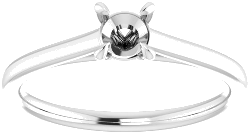 14K White  4.4 mm Round Solitaire Engagement Ring Mounting (3)