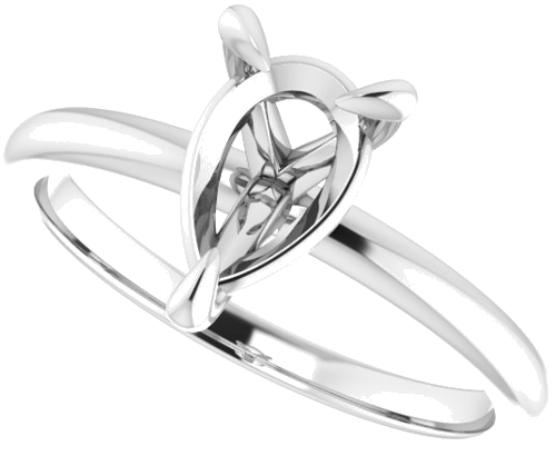 Sužadėtuvių Žiedas „Solitaire“ 585 Baltojo Aukso Pear Shape 9mm x 6mm (5)