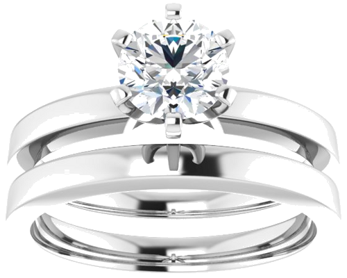 Sužadėtuvių Žiedas „Solitaire“ 14k white gold Round 6mm (8)
