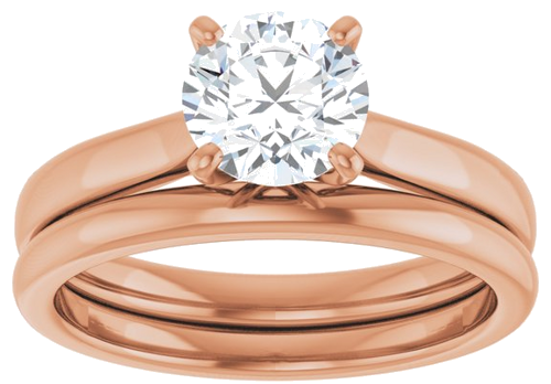 14K Rose 6.5 mm Round Engagement Ring Mounting (8)