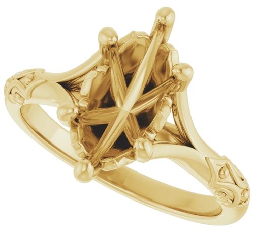 14K Yellow 12x6 mm Marquise Solitaire Engagement Ring Mounting (5)