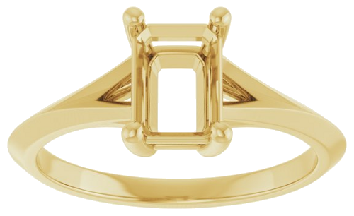 Sužadėtuvių Žiedas „Solitaire Split Shank“ 10k yellow gold Emerald 7mm x 5mm (3)