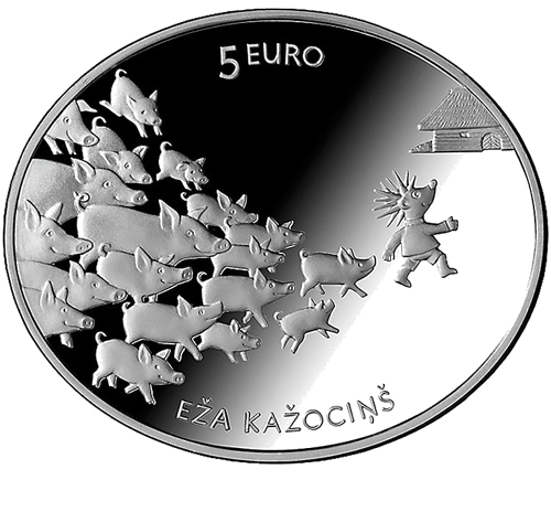 2016 Latvia Fairy Tales Little Hedgehogs 5 Euro Silver Coin (1)