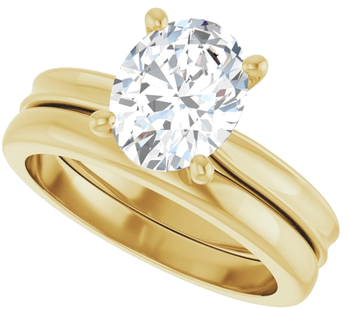 Sužadėtuvių Žiedas 14k yellow gold Oval 9mm x 7mm (10)