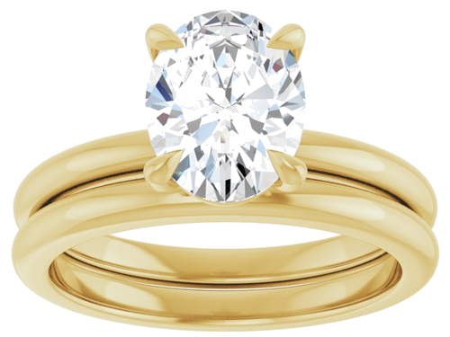 14K Yellow 9x7 mm Oval Solitaire Engagement Ring Mounting (8)